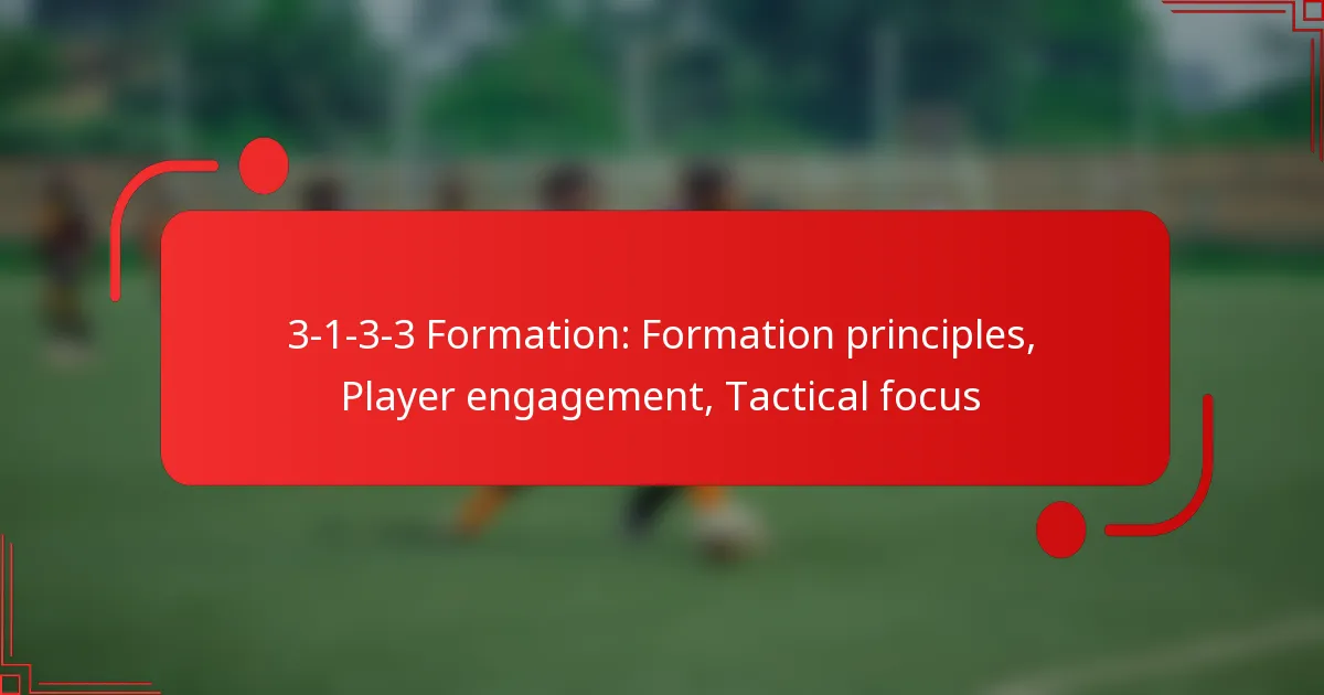 3-1-3-3 Formation: Formation principles, Player engagement, Tactical focus
