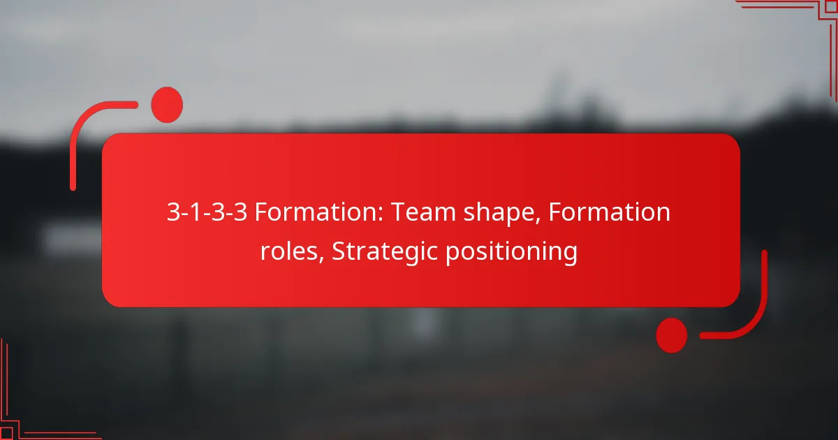 3-1-3-3 Formation: Team shape, Formation roles, Strategic positioning