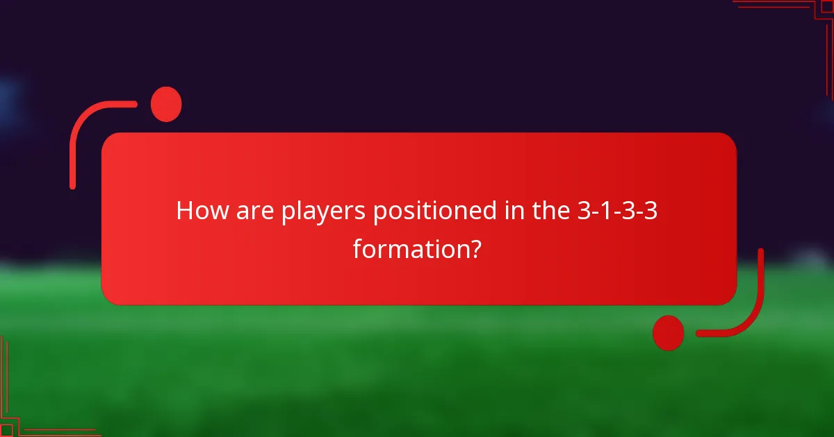 How are players positioned in the 3-1-3-3 formation?