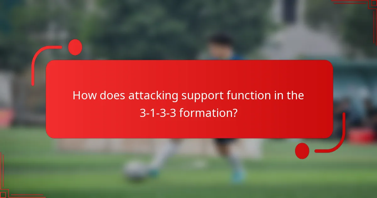 How does attacking support function in the 3-1-3-3 formation?