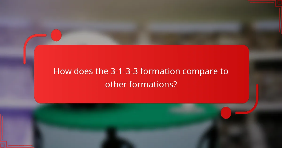 How does the 3-1-3-3 formation compare to other formations?