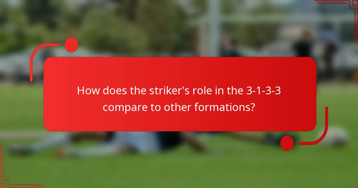 How does the striker's role in the 3-1-3-3 compare to other formations?