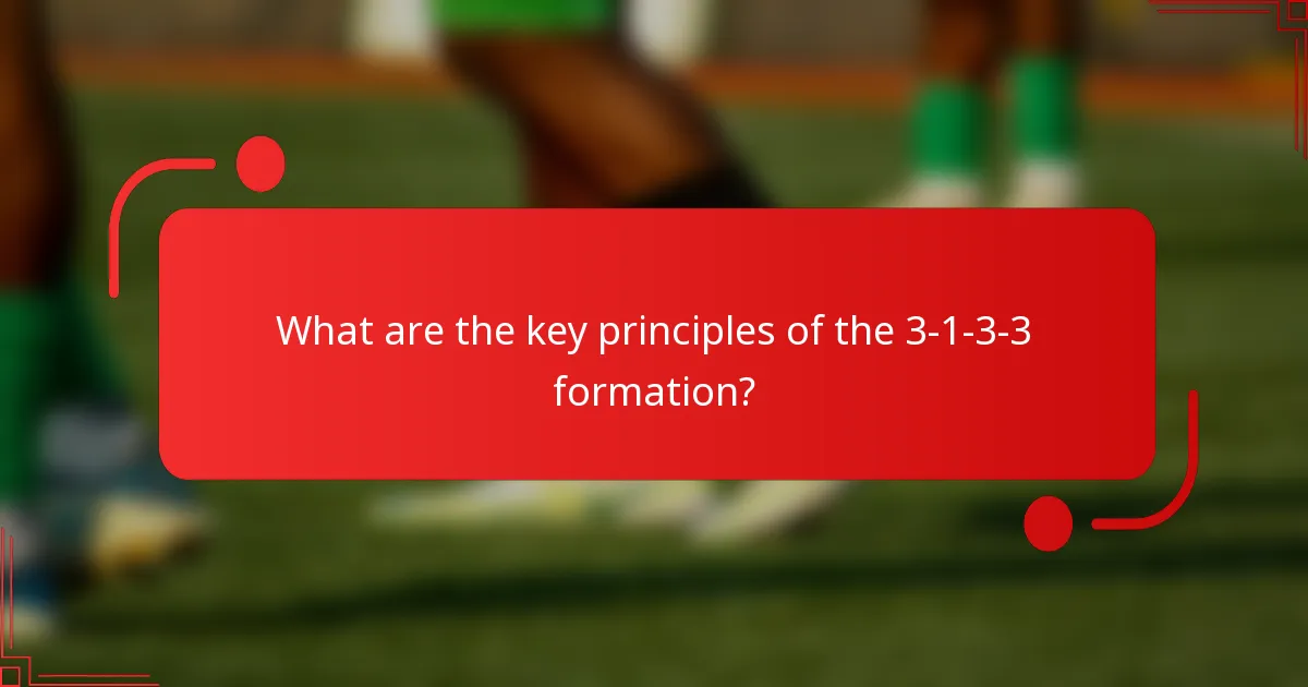 What are the key principles of the 3-1-3-3 formation?