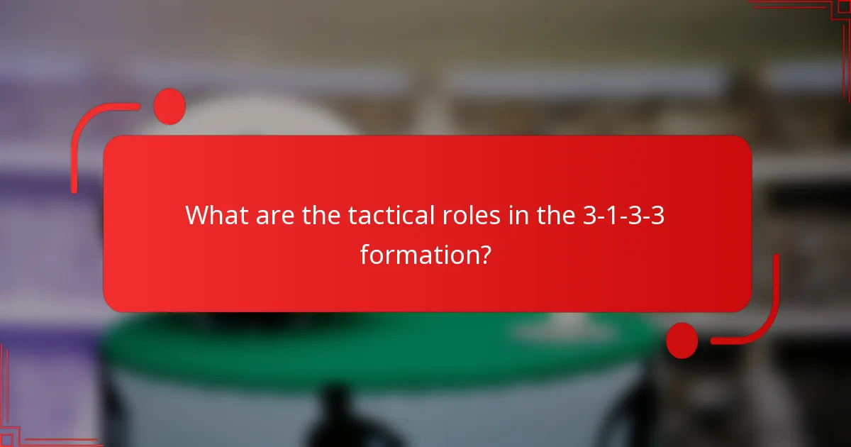 What are the tactical roles in the 3-1-3-3 formation?