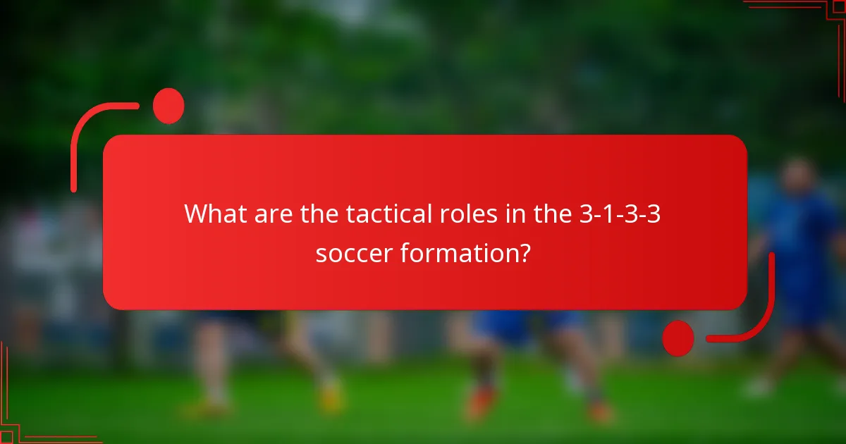 What are the tactical roles in the 3-1-3-3 soccer formation?