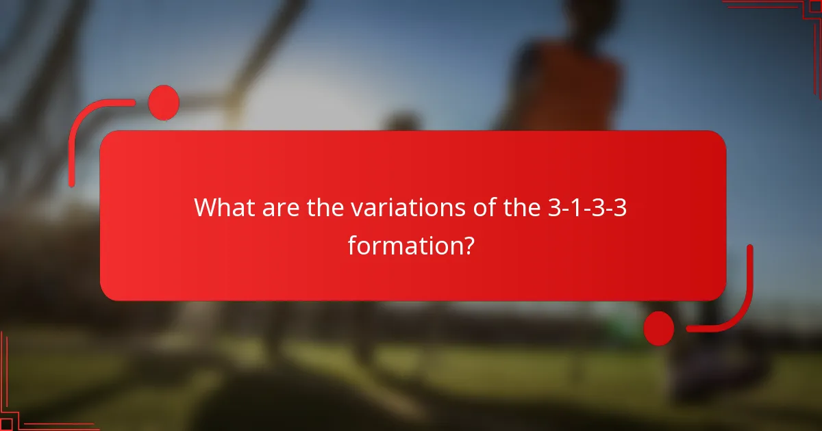 What are the variations of the 3-1-3-3 formation?