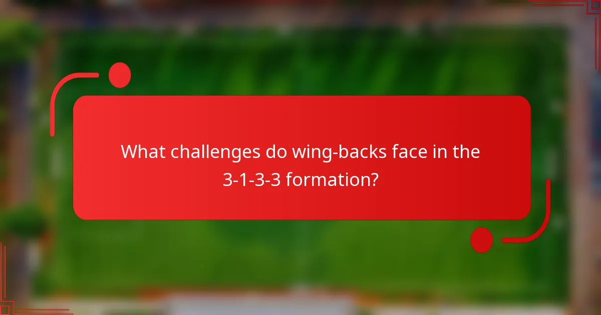 What challenges do wing-backs face in the 3-1-3-3 formation?