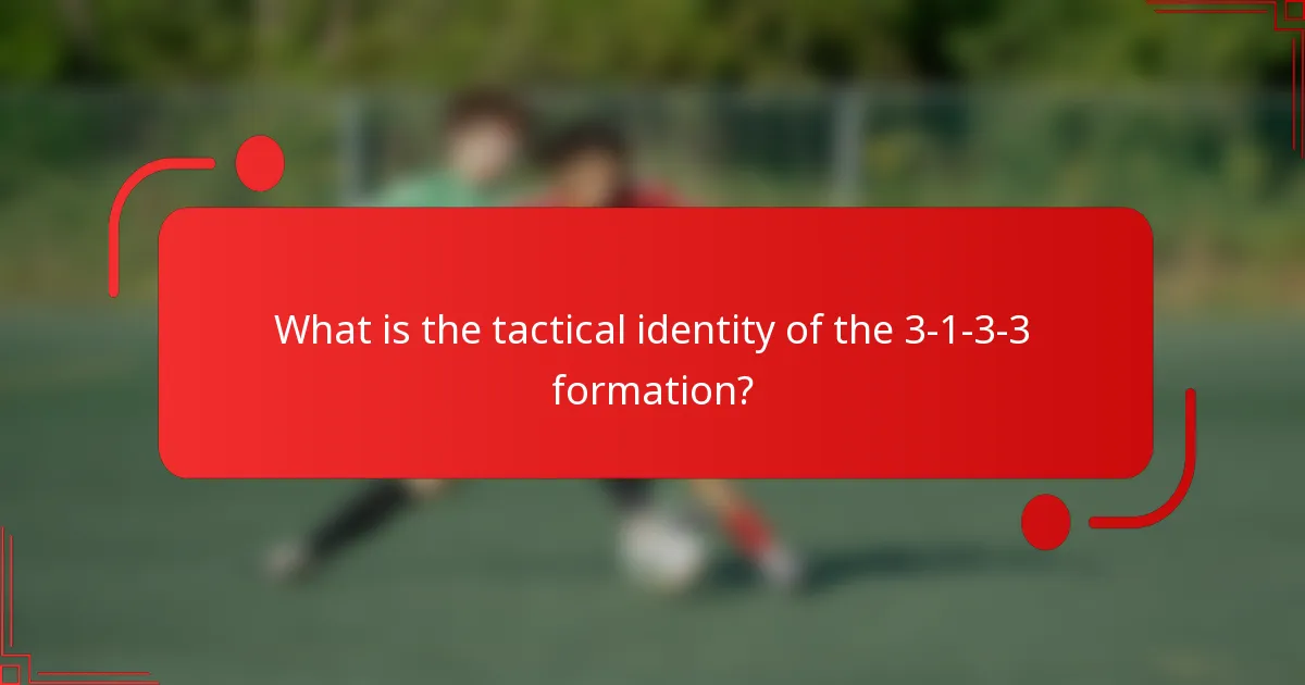 What is the tactical identity of the 3-1-3-3 formation?